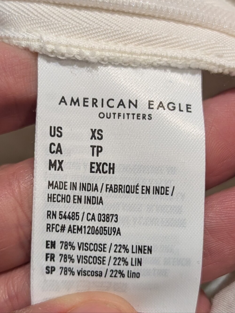 NWT American Eagle Linen Blend Floral Mini Skirt - White And Blue - Picture 5 of 5